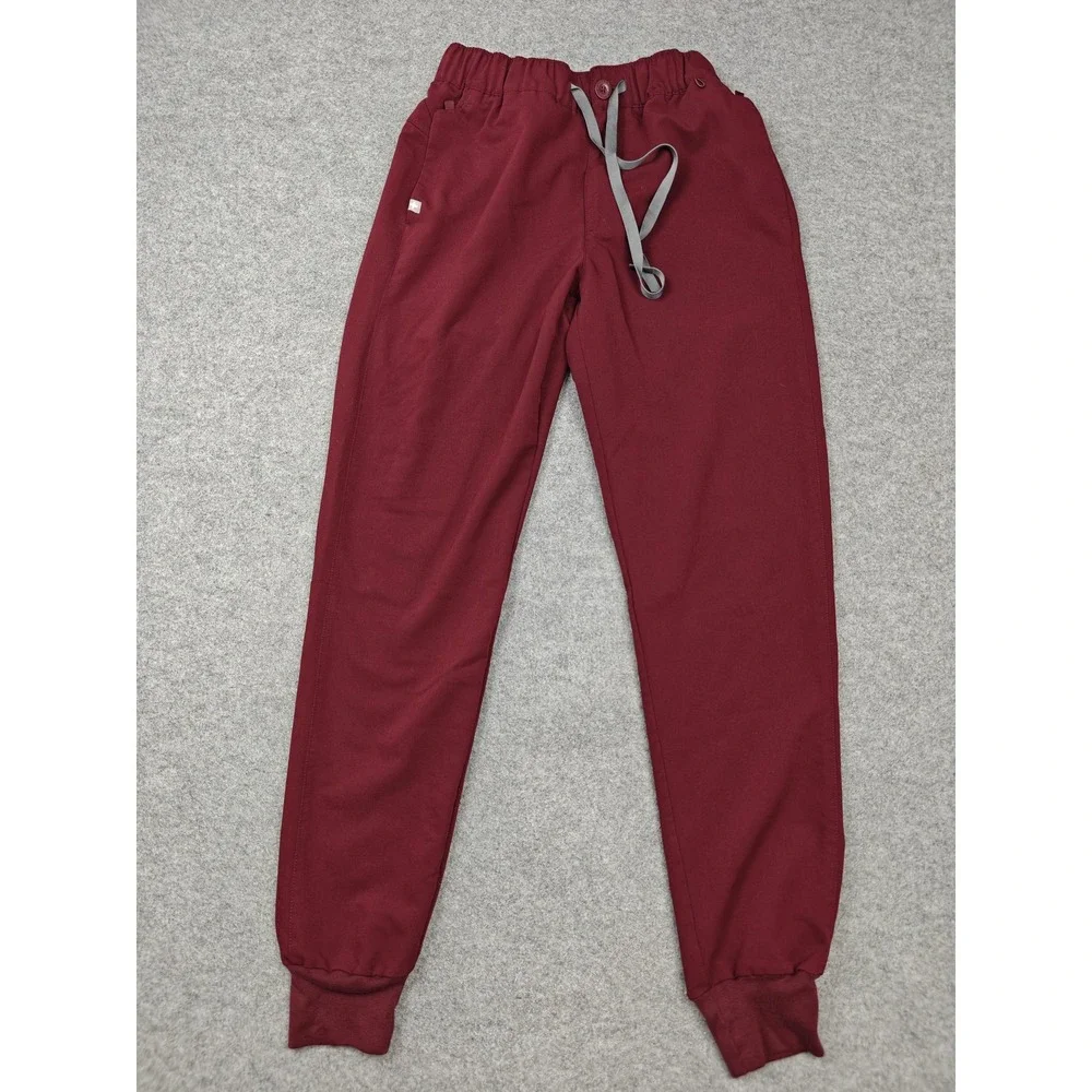 FIGS Scrub Pants Mens Small Red Technical Collection Jogger Drawstring Cuffed